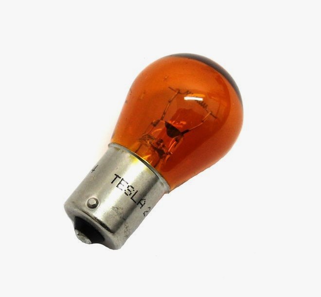 Лампа PY21W 12V желтая BAU15sTESLA
