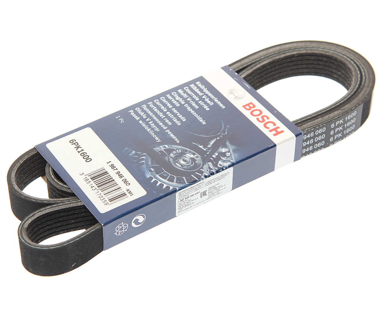 Ремень приводной поликлиновой 6PK1600 BOSCH