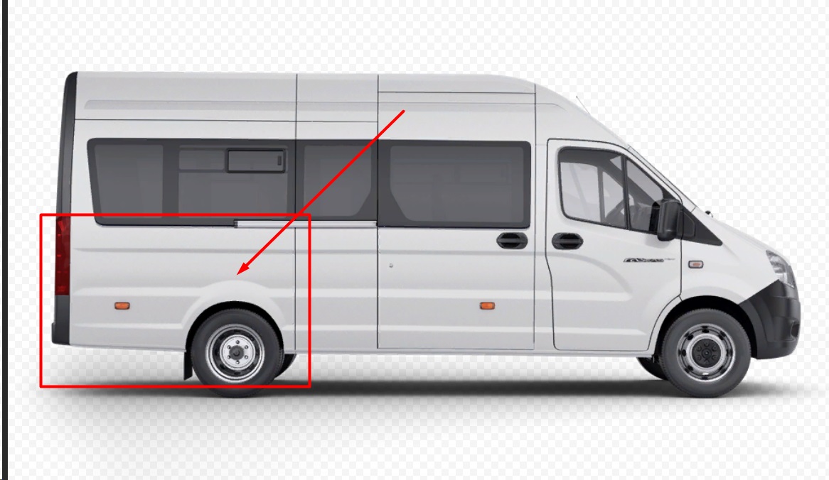 Панель боковины ГАЗель Next A31R33 ЦМФ задняя нижняя правая удлин/база 1 отверст