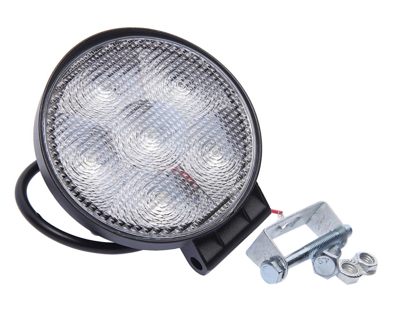 Фара рабочего света круглая 115х115x38мм 18Вт (6 LED) IP68 рассеянный свет (Flood) 12-24V MEGAPOWER