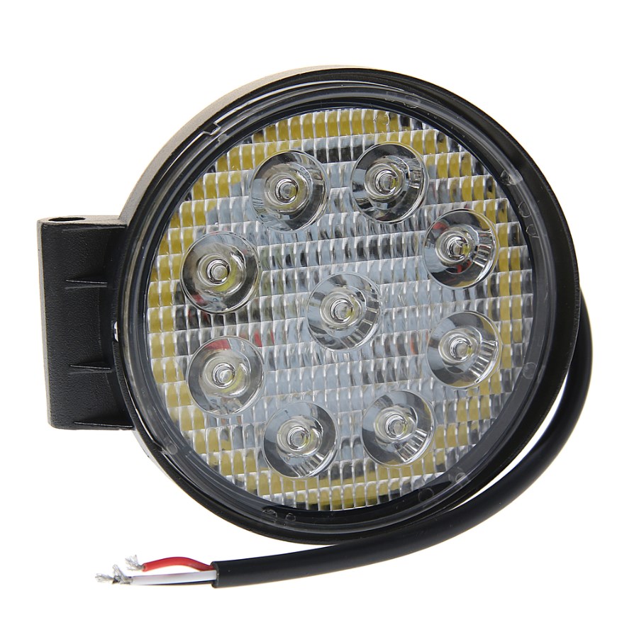 Фара рабочего света круглая 115х115x55мм 27Вт (9 LED) расс. свет (Flood) 12-24V ход. огни MEGAPOWER