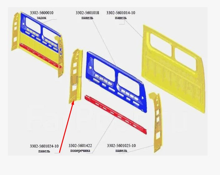 Усилитель задней стенки панели задка правый боковой ГАЗ-33023 Фермер , ГАЗ-331063 Валдай Фермер (ОАО ГАЗ)