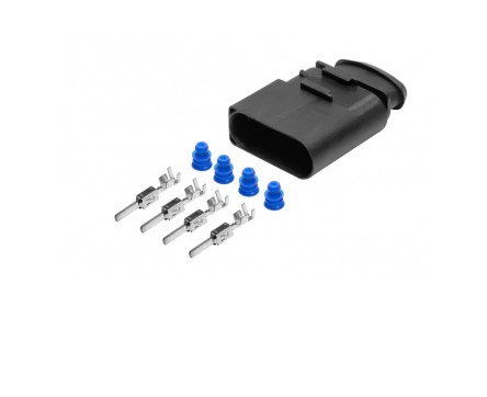 Разъем 1J0973824 (4pin) 4 контакта блок фары, подкапотный для Audi, Seat, Skoda, Volkswagen.